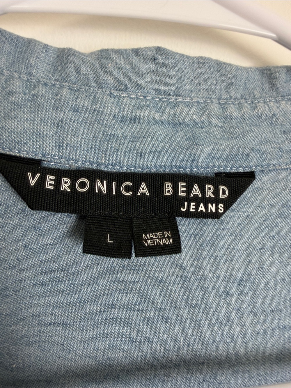 Veronica Beard Porta shirt Light Blue Denim  Shirt size large - Picture 6 of 9
